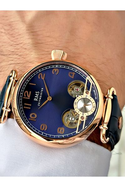 Romanson Men Wrist Watch with Automatic Mechanism 5 Atm Waterproof Leather Band Steel Case 1267.06