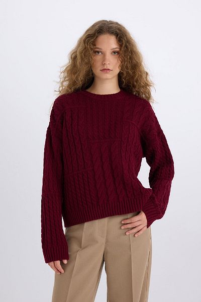 DeFacto Pulover Coool Oversize Wide Fit pentru decolteu triplu E2319AX24CW