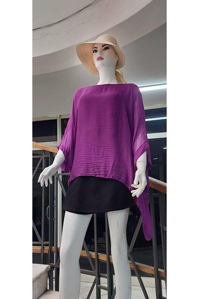 Bohem Stil Μεταξωτή μπλούζα ιταλικής νυχτερίδας