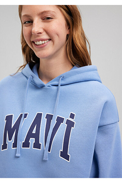 Mavi Logo Baskılı Kapüşonlu Sweatshirt 1600361-70856