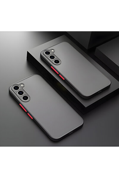 Fibaks Samsung Galaxy S24 FE Kılıf Mat Parmak Izi Yapmaz Kamera Korumalı Renkli Tuşlu Sert Silikon Kapak