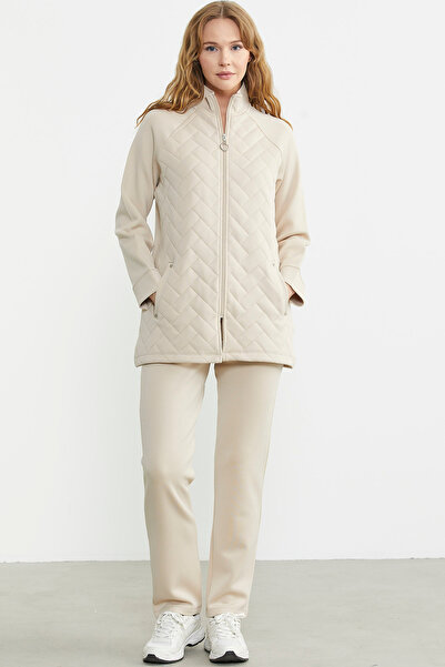 Sementa Σετ αθλητική φόρμα μπεζ καπιτονέ - Συνδυασμός με φερμουάρ