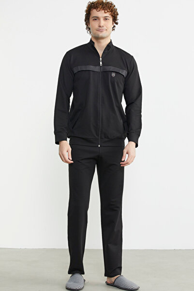 Sementa Σετ φόρμας με φερμουάρ Stand Collar - Μαύρο