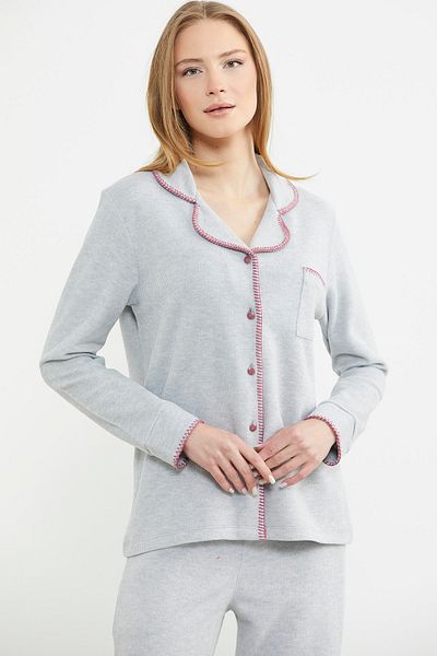 Sementa Set cămașă și pijama cu nasturi gri