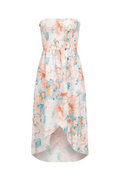 Cloud5ive Bandeau Kleid in Wickeloptik und AOP Blumen Print