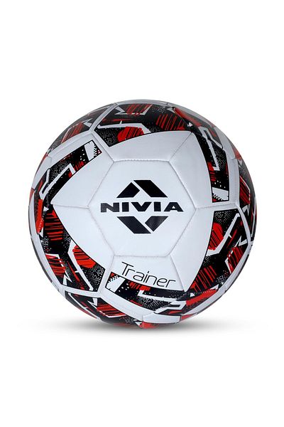 Nivia Trainer Football | White | Size 4 | Machine Stitched | 32 Panel | Hobby Ball