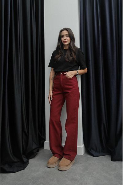 Havoş Blugi drepti Kuzmina Burgundy