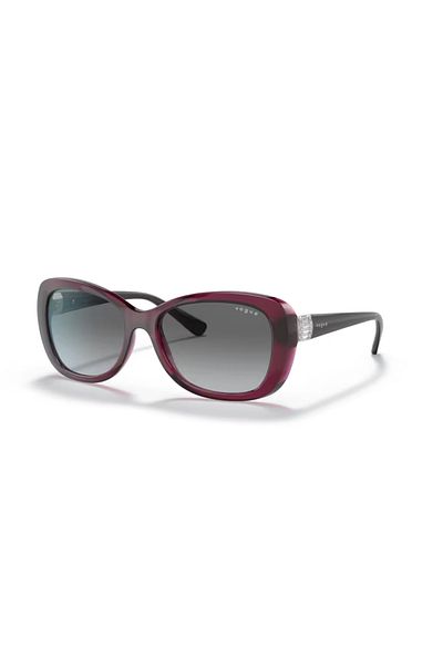 Vogue Woman Butterfly Sunglasses- Vo 2943sb - Lense Size:55mm - Transparent Dark Cherry