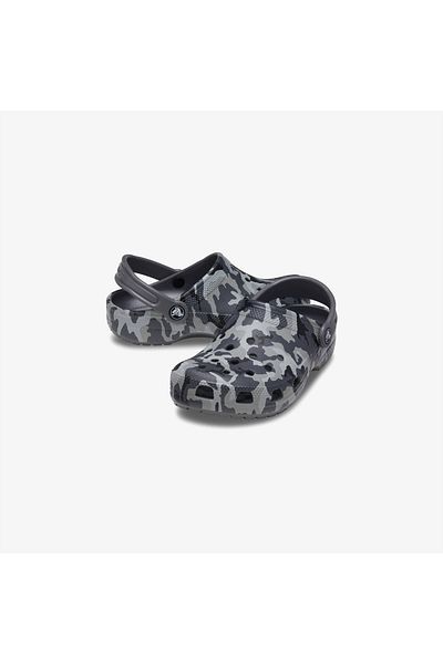 Crocs Kids Classic Black Gray Clog Unisex Children's Slippers 207594-097