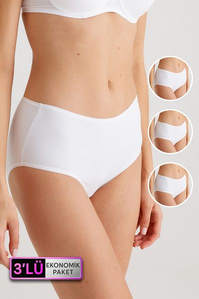 Pierre Cardin Pachet de 3 chiloți de bază din bumbac, alb, 2033 Maxi Cut