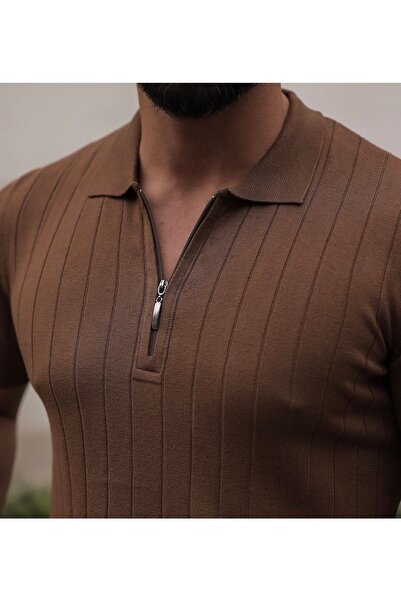 hateko Μπλουζάκι με μισό φερμουάρ και γιακά πόλο