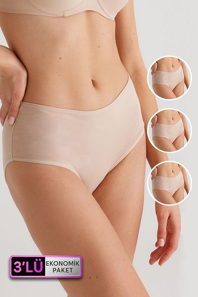 Pierre Cardin Pachet economic de 3 piese pentru femei Ten 2033 Chiloți de bază din bumbac cu tăietură maxi