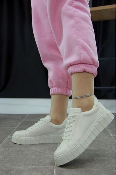 sefayol Pantofi sport de damă Gaston White Matte Leather