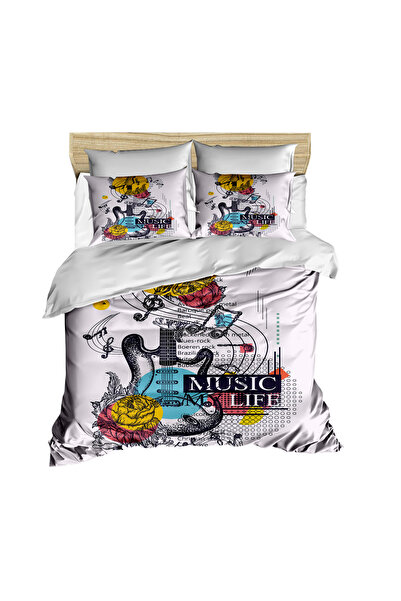 Fabeteks Music Life Guitar 3D Digital Double Duvet Cover Pillow Set