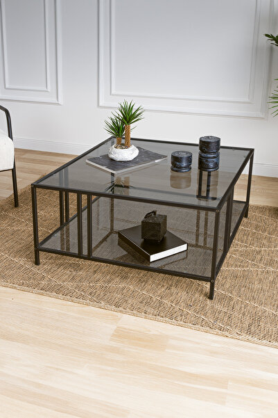 DEKOPRATİK - URANÜS ORTA SEHPA FÜME CAM