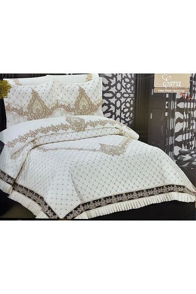 HUZUR ÇEYİZ Larme Esra 3-Piece Bedspread Set
