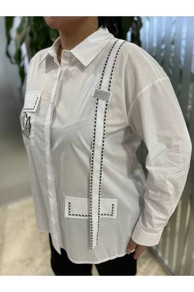 mardi exclusive White Cotton LarGe Size Women's Shirt