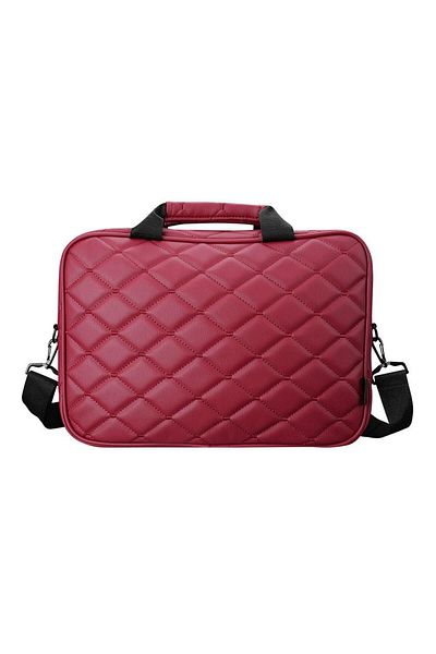 ADDISON 300111   Diamond Patterned Notebook Bag 13-14" - Claret Red