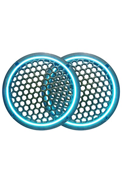 SOUNDERS Neon Işıklı 20 cm Hoparlör ve Midrange Kapağı - 2 Adet - Turkuaz