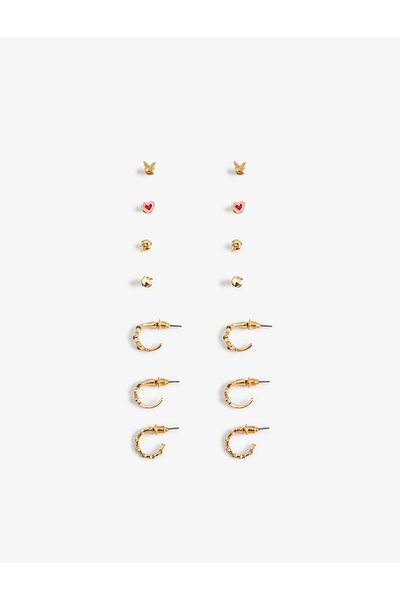 Koton Set of 7 Ball and Hoop Earrings