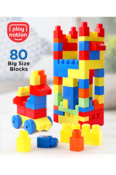 PlayNation Play Nation Jumbo Brix Stack & Fix Set Multicolour - 80 Pieces