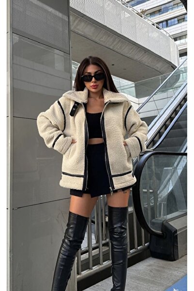 Çnru BIKERSKÝ PLYŠOVÝ KABÁT V MODELU ZNÁMÉ ZNAČKY KOŽEŠINOVÉ KOŽEŠINY