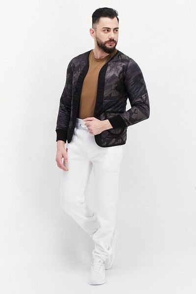 Alpha Industries Men Camouflage Long Sleeve Quilted Jacket, Grey Combo