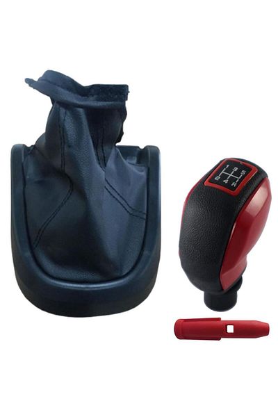 ZETOTO New Model Doblo 3 Case - Red Gear Shift Gaiter & Sports Knob