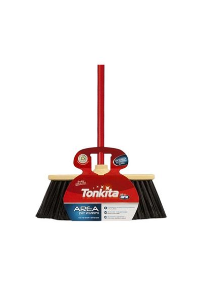 Tonkita Area Outdoor Heavy-Duty Broom + Stick