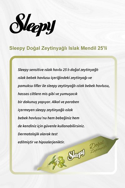Sleepy Rosie Cotton Set of 25 Natural Olive Oil Wet Wipes - Buy 5 and Pay 4