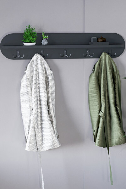 HMC DECOR Duvar Elbise Askılığı 90 Cm Antrasit Gri