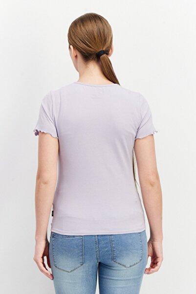 Vans Women Crew Neck Short Sleeve Graphic Top, Lavender