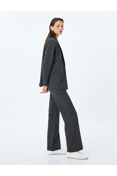 Koton Extra Long Straight Leg Fabric Trousers