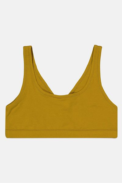 Etam Women Plain Non Padded Wireless Bra, Khaki