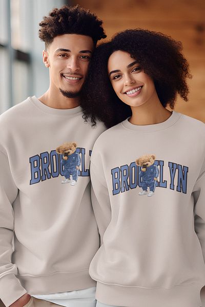 SUNFREE BROOKLYN TEDDY PRINTED ΖΕΥΓΟΣ ΑΓΑΠΗΜΕΝΟΣ ΣΥΝΔΥΑΣΜΟΣ OVERSIZE ΜΠΕΖ ΦΟύτερ