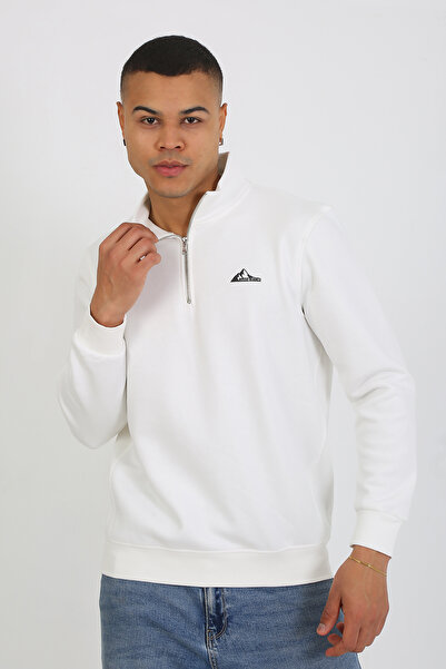 LACİVERTMEN 5259-2 Premium Quality Three Thread Half Zip Relax Fit Sweatshirt