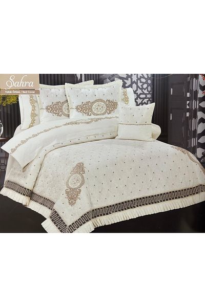 HUZUR ÇEYİZ Larme Sahara 3-Piece Bedspread Set