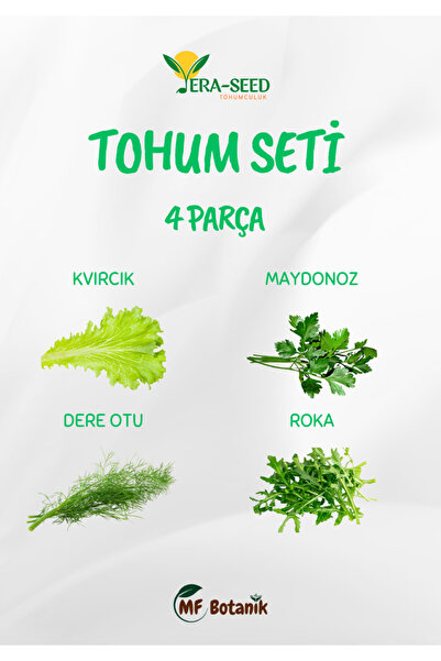 MF Botanik Vera-seed Yeşillik Tohum Seti Maydanoz Roka Tere Dereotu Tohumu 4'...