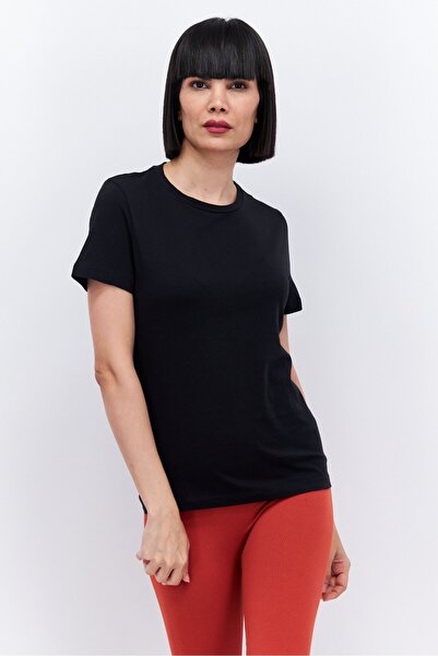 Reebok Women Sportswear Fit Short Sleeve Training T-Shirt, Black