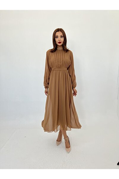 Fame Piliseli Şifon Elbise