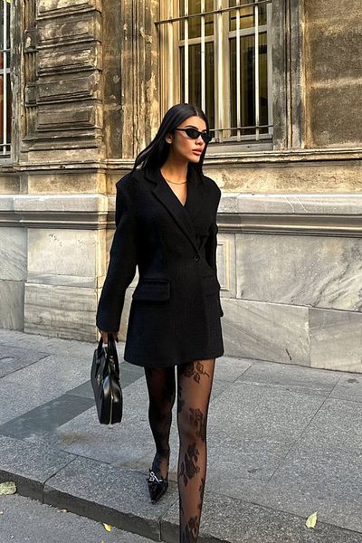 Seda Yalçın Atelier Black Durham Design Single Button Tweed Jacket