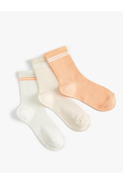 Koton Striped 3-Piece Colorful Socks Set