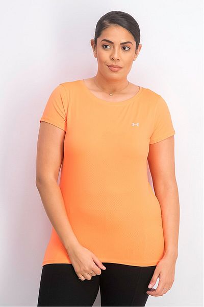 Under Armour Women Regular Fit Short Sleeve Training Top, Bright Orange