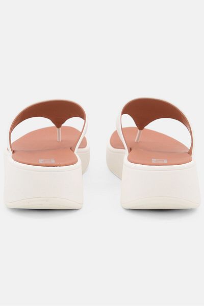 Fitflop Women F-mode Leather Flatform Toe Post Sandals,cream
