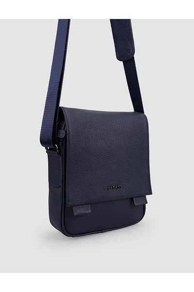 Cabani 100% Genuine Leather Navy Blue Messenger Bag