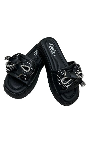 GİRGÖR Almira Fiyonk Detaylı Taşlı Kadın Ortopedik Kadın Terlik