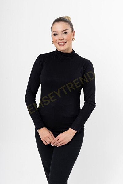 emseytrend Піврибальський довгий рукав, тесему, віскозний лікра, боді, чорно-білий, інші кольори на вибір