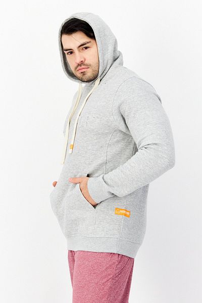 Duck and Cover Men Sportswear Fit Embossed Print Outdoor Fleece Sweatshirts, Grey