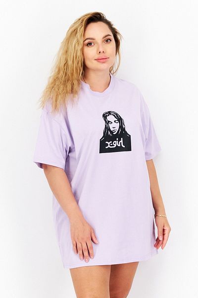 X-Girl Women Graphic Print Tee Mini Dress, Lilac