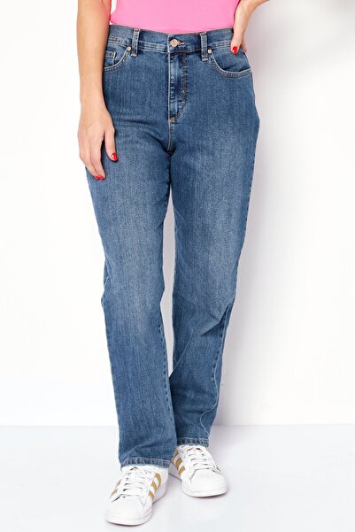 Gloria Vanderbilt بنطلون جينز نسائي بقصّة عادية ومغسول، أزرق